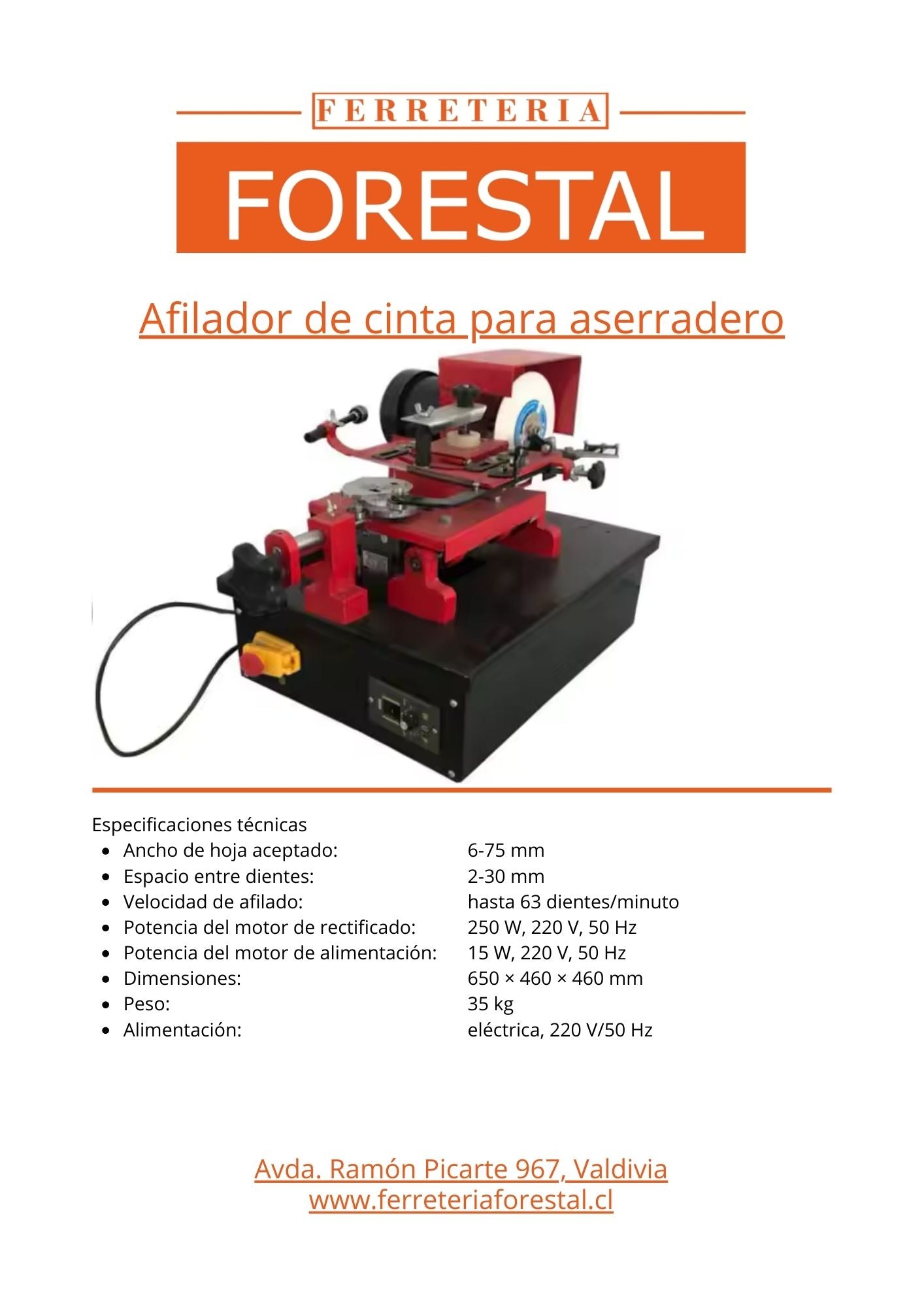 Afilador de cinta para aserradero