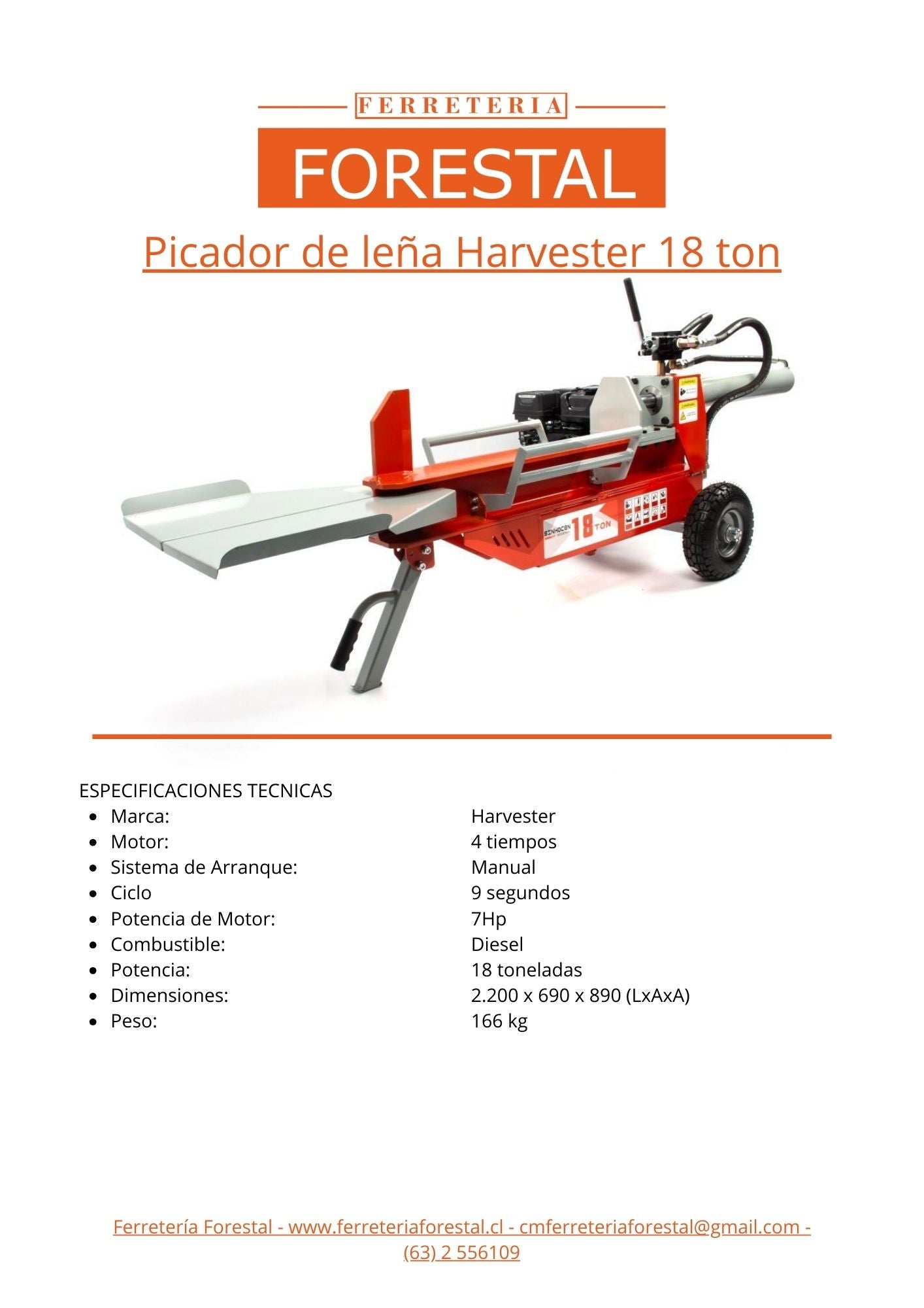 Picador de leña Harvester 18Ton