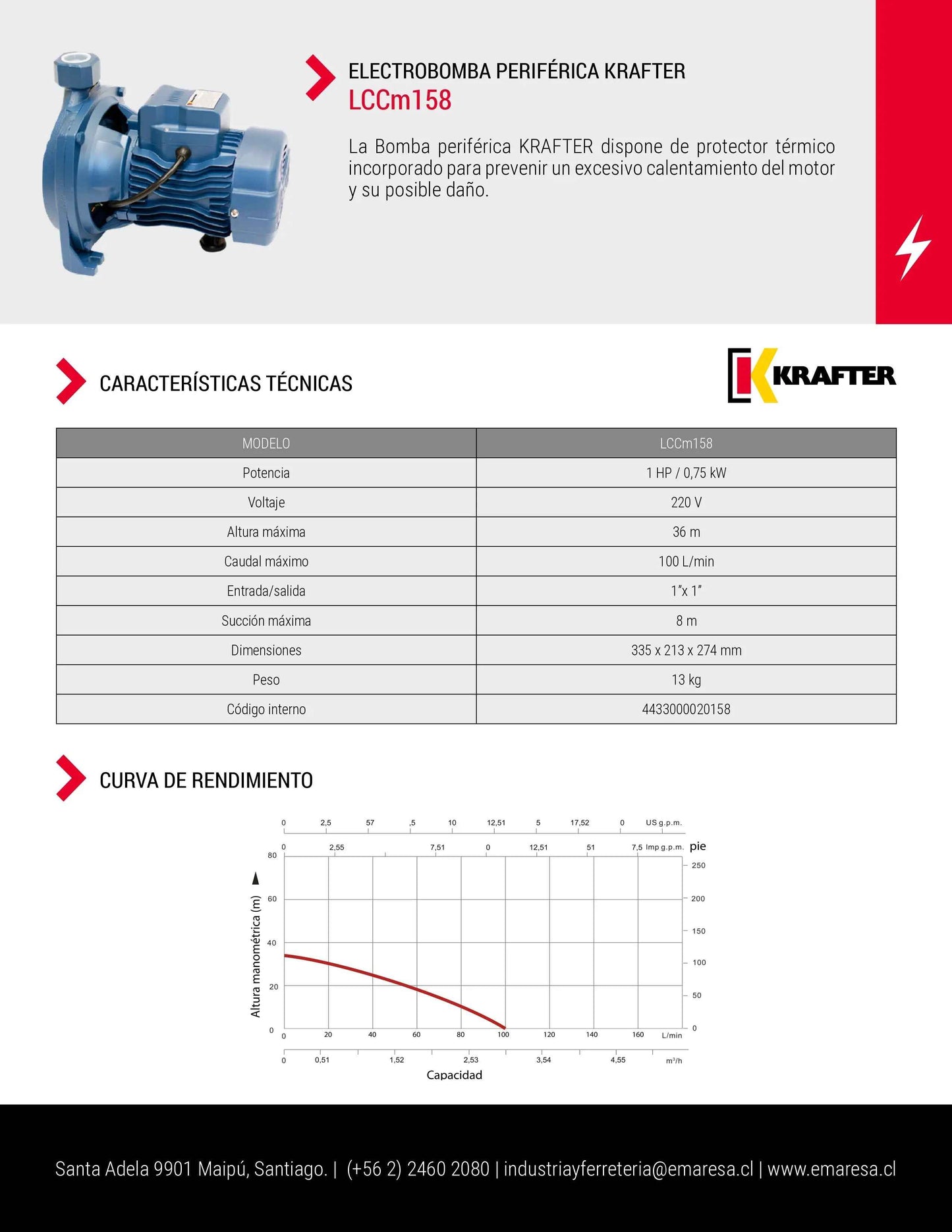 Bomba Centrífuga Krafter CPM158