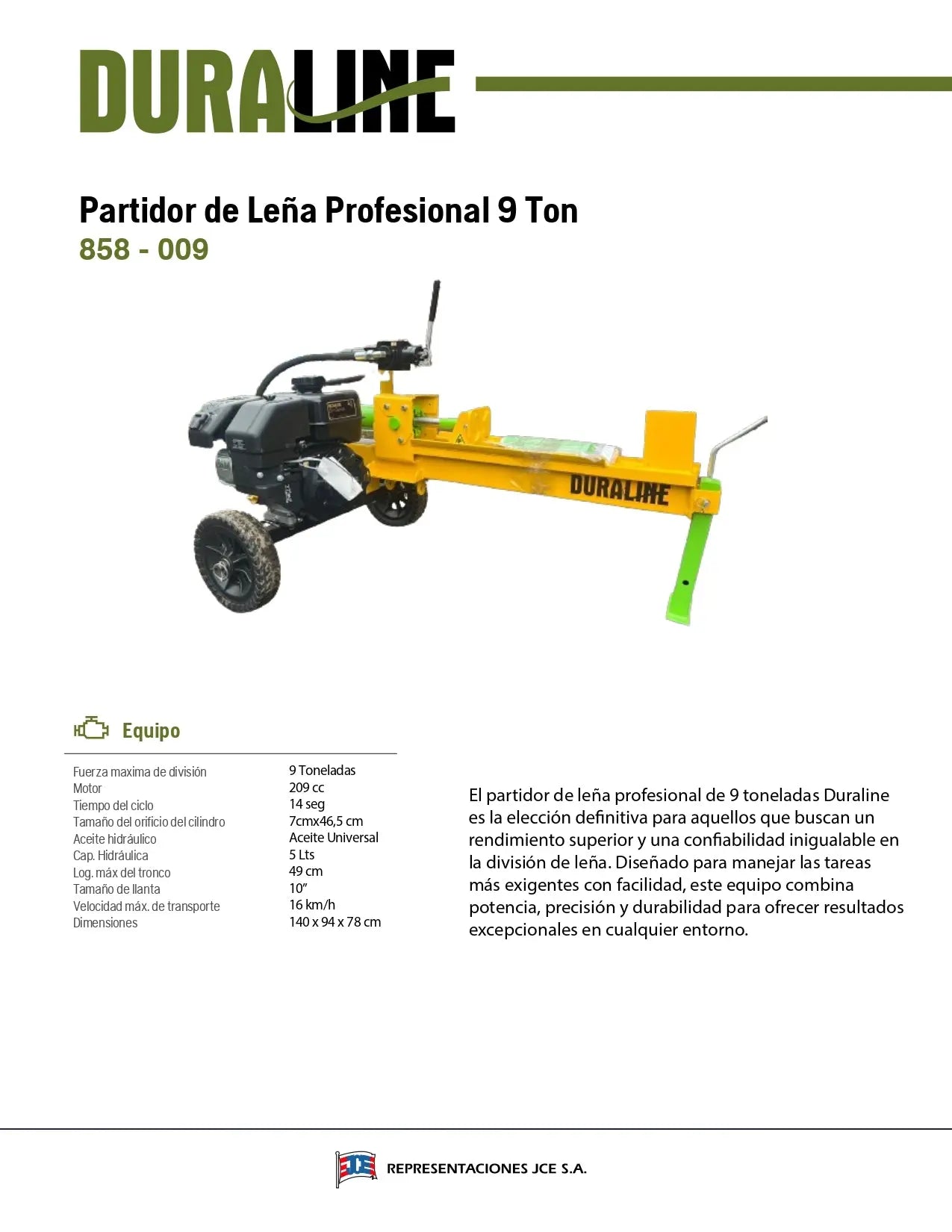 Picador de leña Duraline 9 toneladas Ferretería Forestal