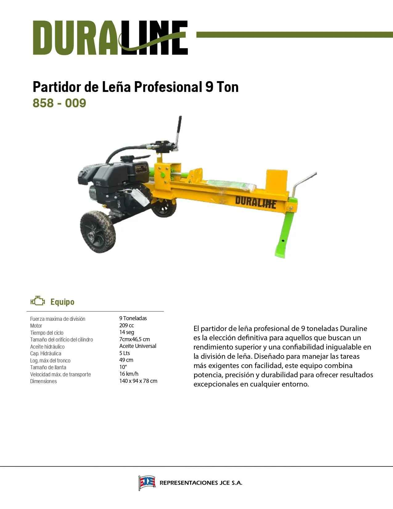 Picador de leña Duraline 9 toneladas