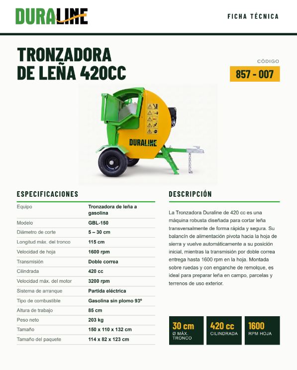 Trozadora Duraline 15hp