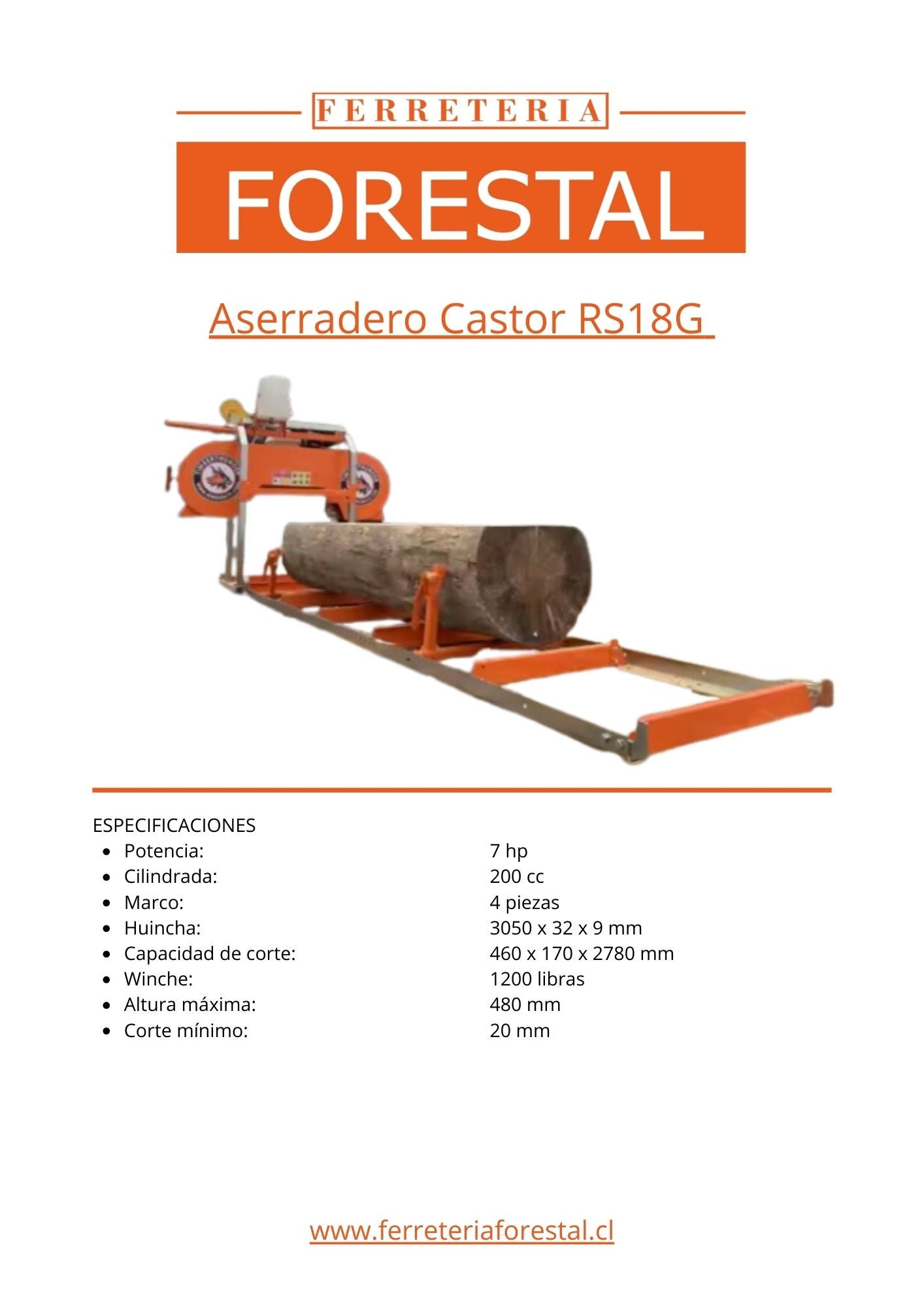 Aserradero Portatil RS18G