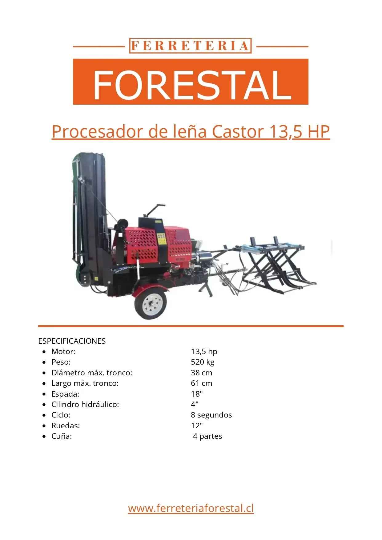 Procesador de Leña Castor 13,5HP