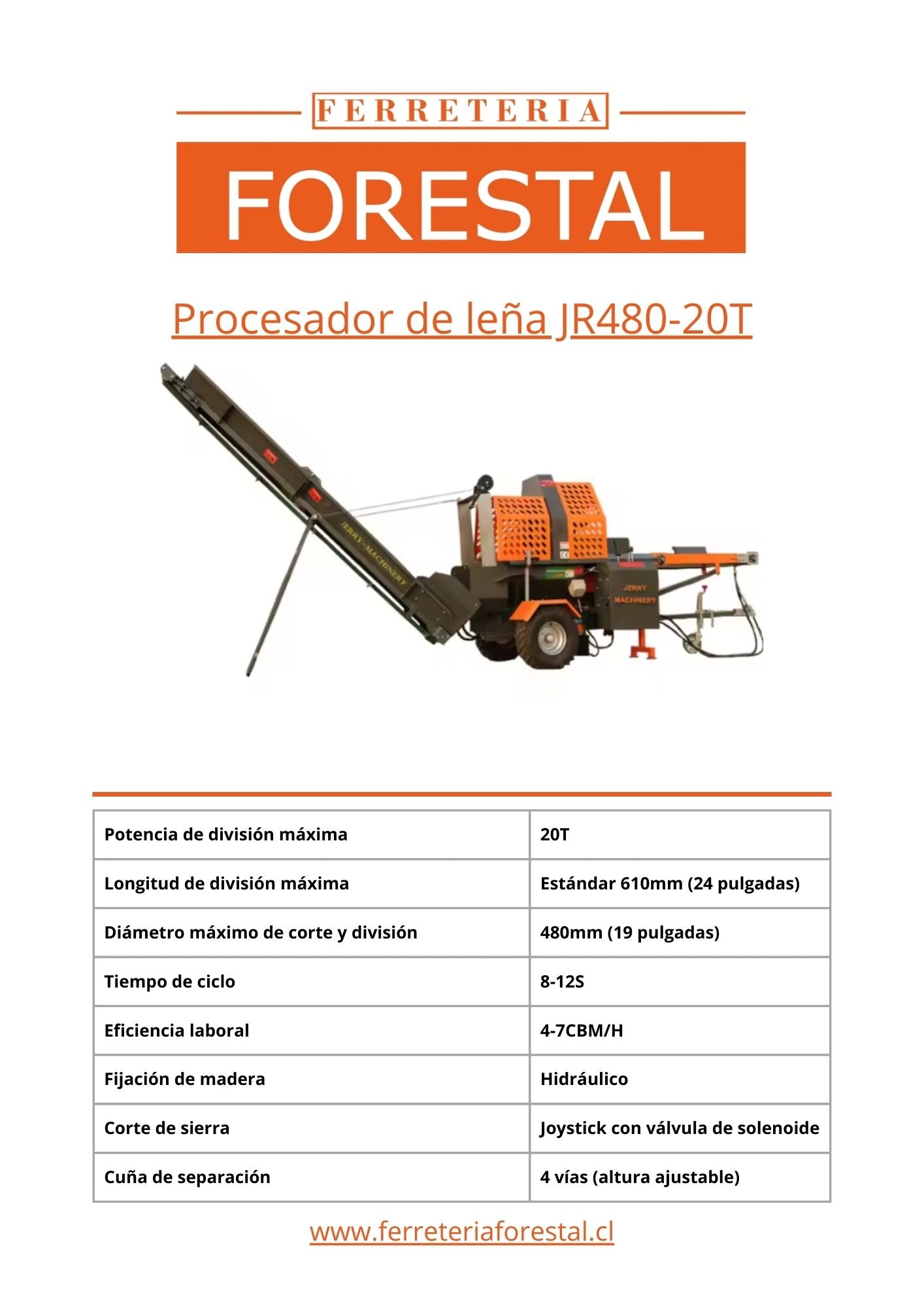 Procesador de leña JR480-20T