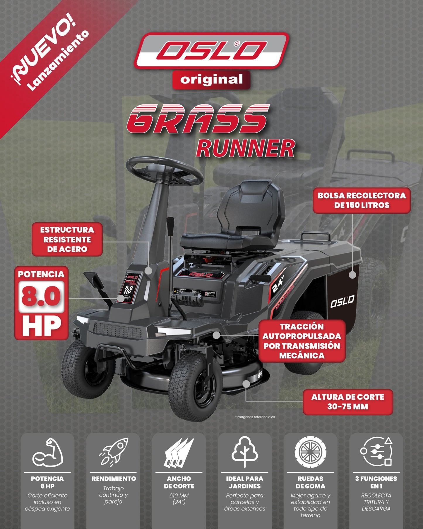 TRACTOR CORTACESPED OSLO 8HP