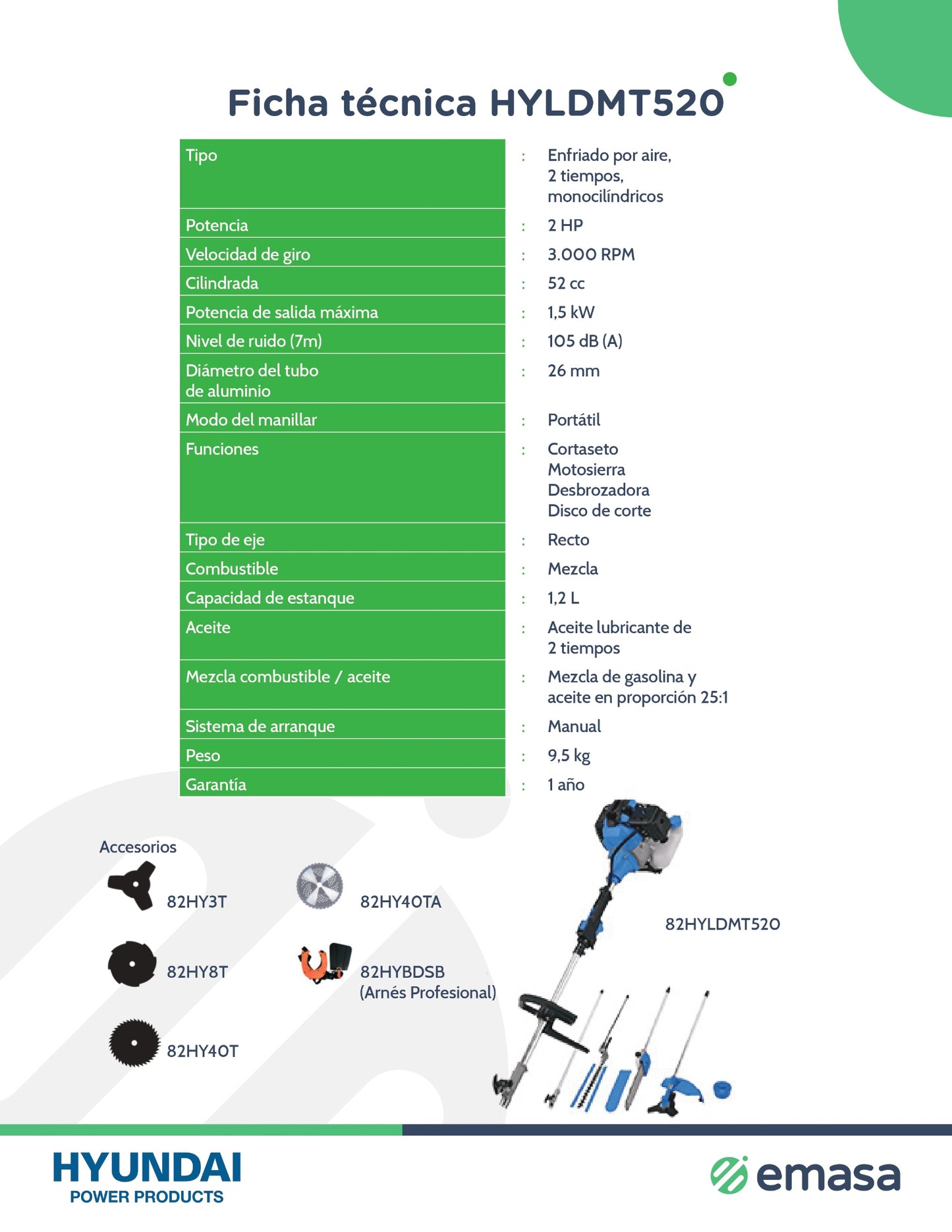 Multifuncional Hyundai 52cc