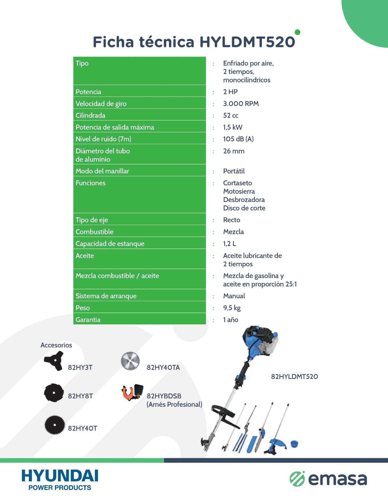 Multifuncional Hyundai 52cc