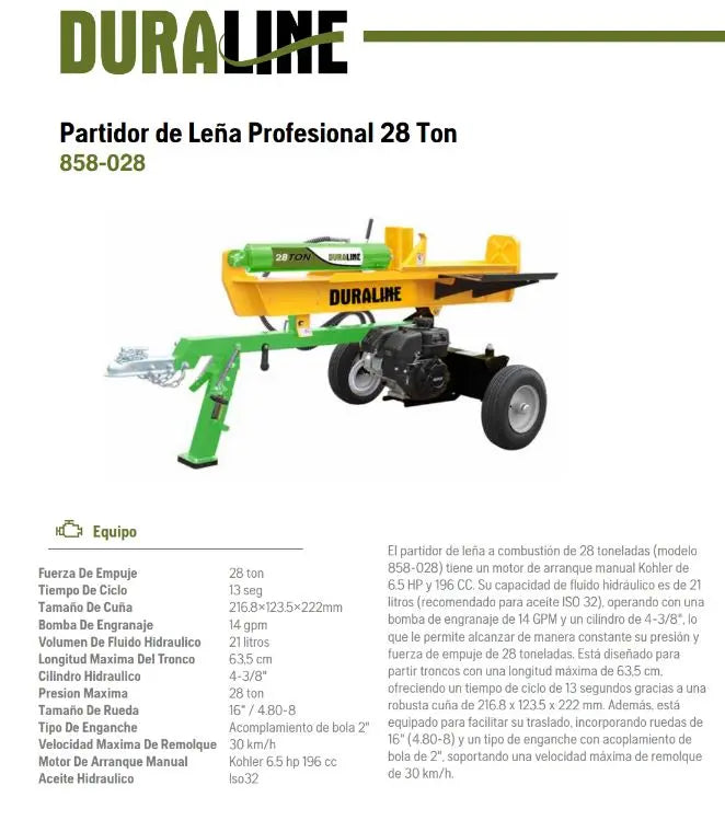 Picador de leña Duraline 28 Ton JCE