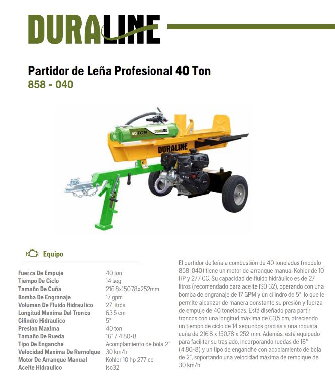 Picador de leña Duraline 40 toneladas