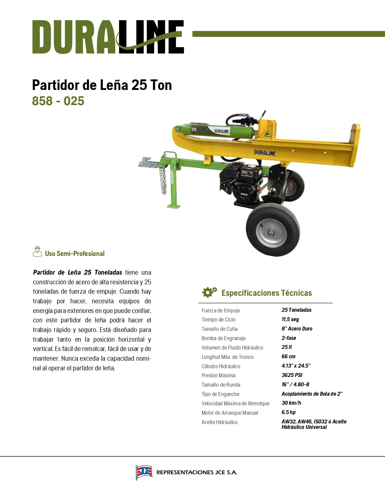 PICADOR DE LEÑA DURALINE 25 TONELADAS