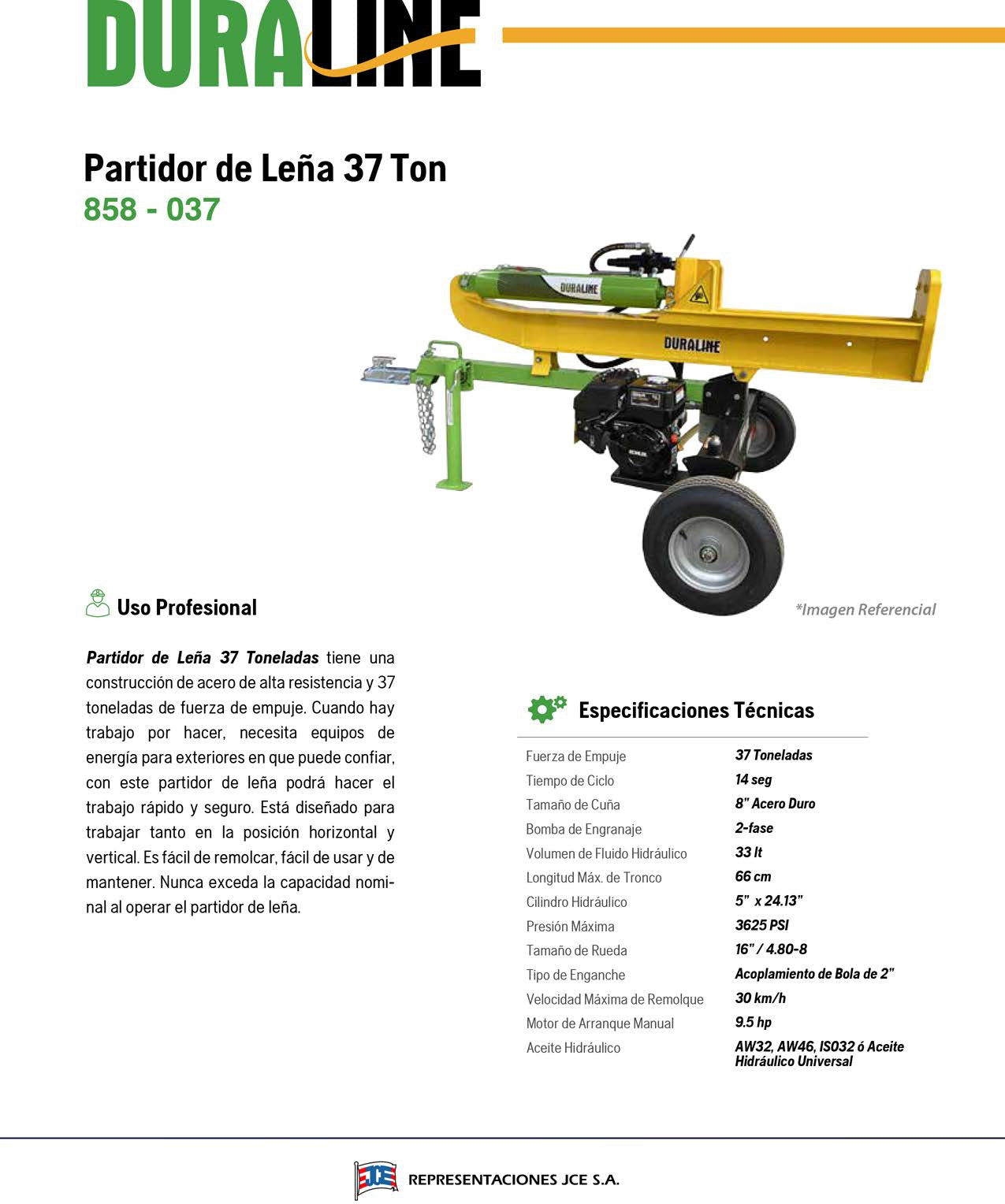 PICADOR DE LEÑA DURALINE 37 TONELADAS