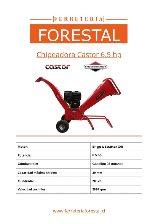 Chipeadora Castor 6,5 hp