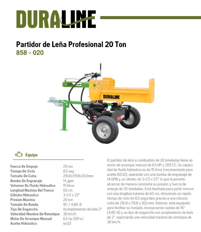 Picador de leña Duraline 20 toneladas